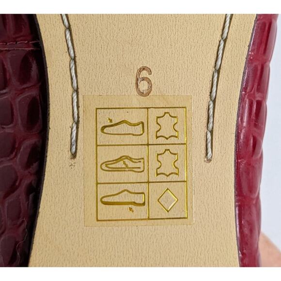 Jeffrey Campbell Dauphine Studded Ballet Flats 6 Croc Burgundy Patent Punk - Picture 3 of 15